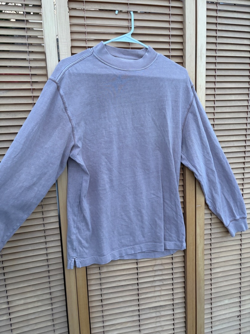 Madewell Long-Sleeve Crewneck Top in Light Lavender